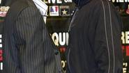 Марко Антонио Баррера и Хуан Мануэль Маркес на пресс-конференции в Лас-Вегасе