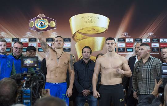 Usyk and Huck make weight