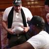 Tyson Fury shows off his fat to Chisora 2