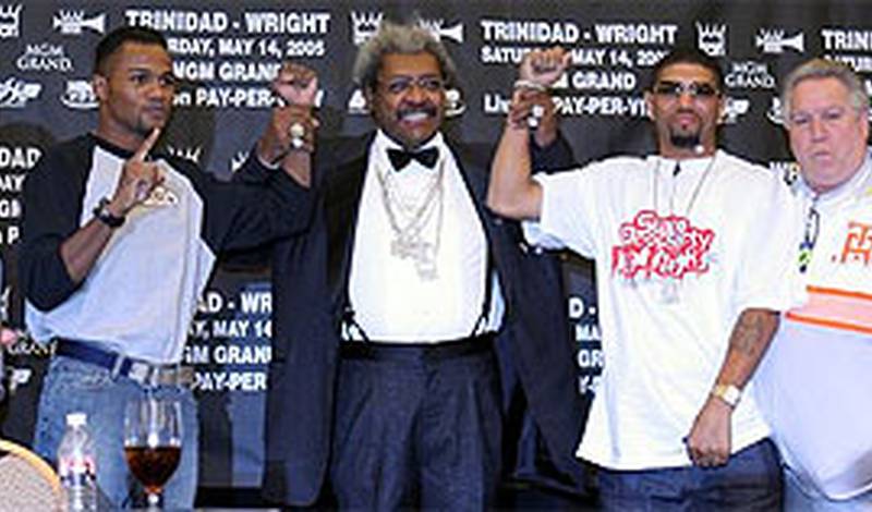 Феликс Тринидад, Дон Кинг и Рональд Райт на заключительной пресс-конференции перед боем