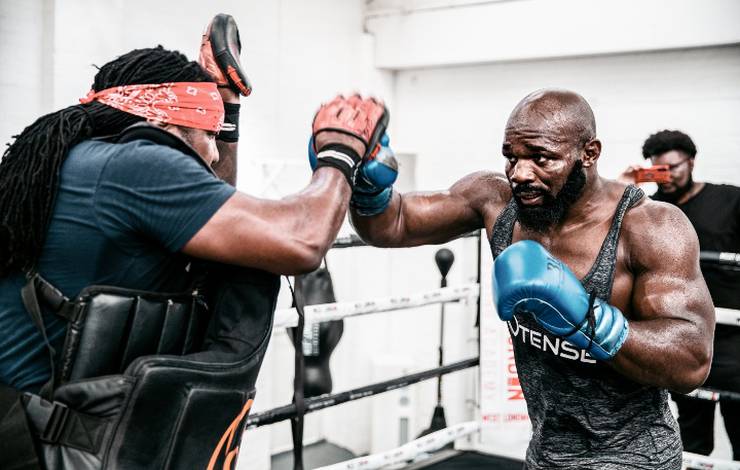 Takam holds an open training session before his fight with Joyce