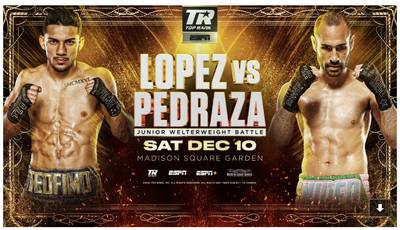 Después de Pedraza, López quiere pelear con Taylor en el Reino Unido