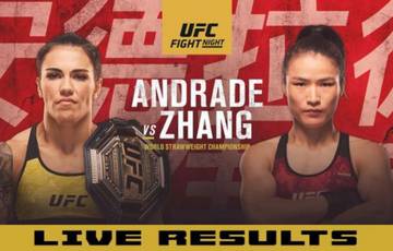 UFC Fight Night 157: Zhang KO'd Andrade and other results