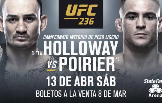 Файткард турнира UFC 236: Холлоуэй – Порье 2