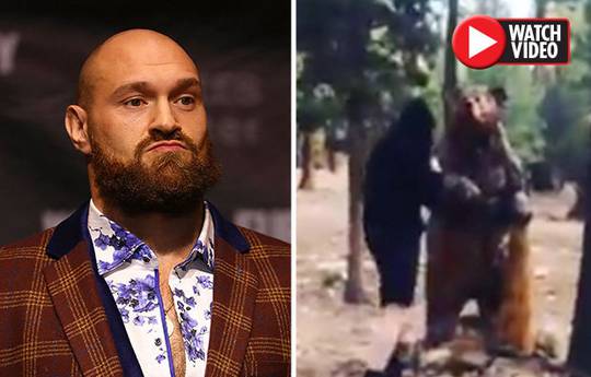 Fury spars with a bear before a fight with Wilder (video)