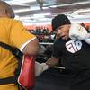 Davis at the open training session before Gamboa fight 6