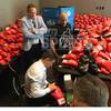 Gennady Golovkin Signs Hundreds of Boxing Gloves for Canelo Fight VIPs