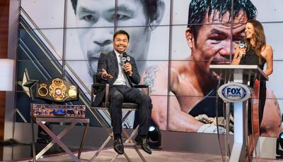 Pacquiao and Spence meet face to face