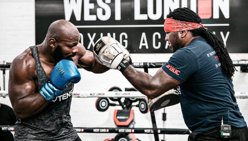 Takam holds an open training session before his fight with Joyce