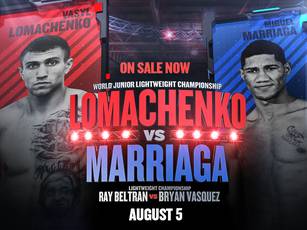 Tix for Lomachenko vs Marriaga on sale Thursday