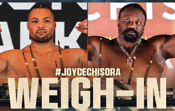 Cómo ver el pesaje de Joe Joyce vs Derek Chisora: Fecha, hora y retransmisión en directo