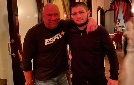 White on Khabib's statement: In the fall he fights with Gaethje