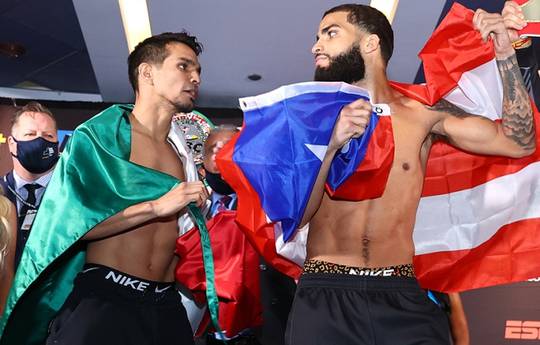 Zepeda and Vargas get into a scuffle at the weigh-in