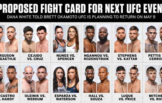 UFC event on May 9: Ferguson, Gaethje, Oleinik, Ngannou, Werdum, Pettis, Cerrone, Cejudo on the card