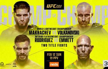 UFC 284: Махачев в непростом бою одолел Волкановски и другие результаты
