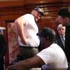 Tyson Fury shows off his fat to Chisora 3