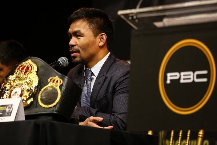 Pacquiao and Thurman meet at a press conference
