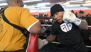 Davis at the open training session before Gamboa fight