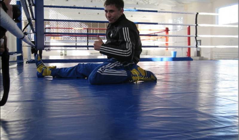 Геннадий Головкин во время тренировки