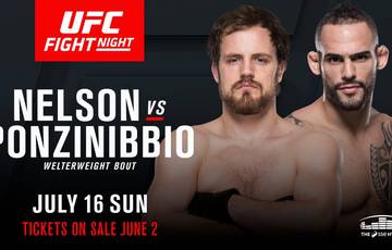 Нельсон и Понзиниббио возглавят турнир UFC Fight Night 113 в Глазго
