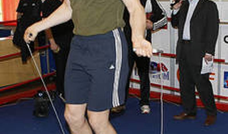 Александр Дмитренко во время открытой тренировки