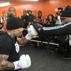 Davis at the open training session before Gamboa fight 2