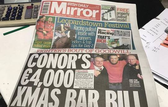 Conor McGregor treated the pub visitors for 4 thousand euros