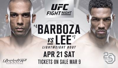 UFC Fight Night 128: Barboza vs Lee. Live, where to watch online