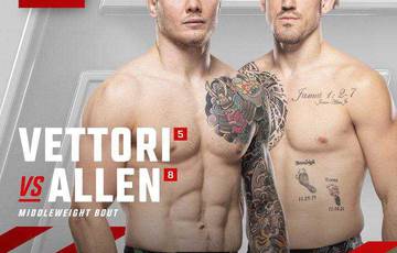 Веттори и Аллен возглавят турнир UFC 6 апреля