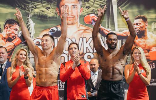 Golovkin and Rolls make weight