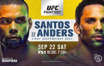 UFC Fight Night 137: Santos vs Anders. Where to watch live