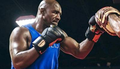 Holyfield, 58, showed off his form ahead of Saturday's bout