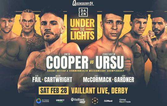 Owen Cooper gegen Constantin Ursu Undercard - Liste der vollständigen Kampfkarte, Zeitplan, Reihenfolge