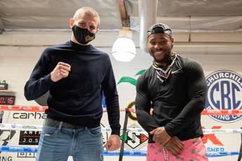 Bohachuk, Adams and Vargas Jr. at the open training session