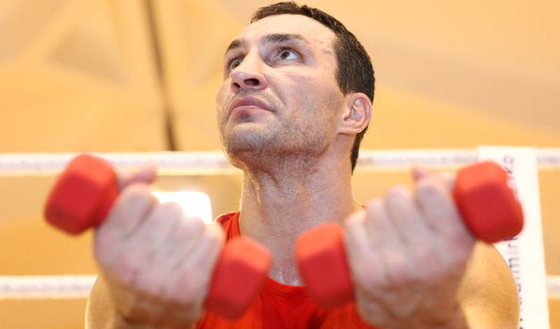 Владимир Кличко во время тренировки