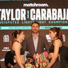 Taylor y Karabajal hicieron el peso antes del combate por cuatro cinturones