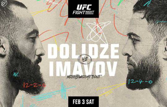 UFC Fight Night 235. Dolidze vs. Imavov : carte des combats du tournoi