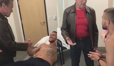Шварценеггер навестил Ломаченко в больнице (видео)