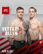 Vettori und Allen sind am 6. April die Headliner der UFC