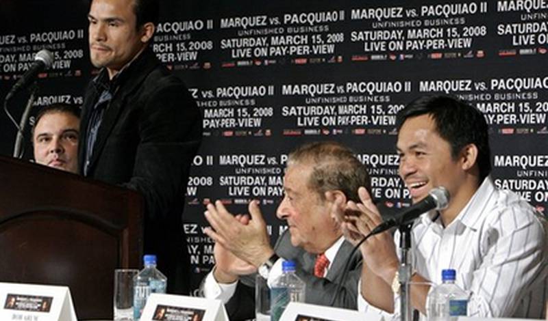 Мэнни Паккьяо и Хуан Мануэль Маркес на пресс-конференции