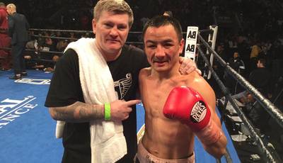 Ex-champ Ricky Hatton celebrates first world title as a trainer