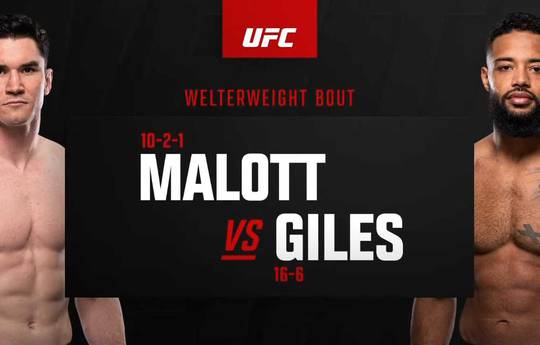 Quelle est l'heure de l'UFC Fight Night 246 ce soir ? Malott vs Giles - Heures de début, horaires, carte de combat