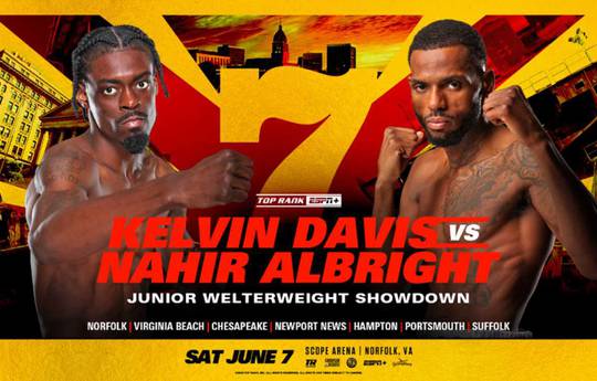 Kelvin Davis vs Nahir Albright - Date, Start time, Fight Card, Location