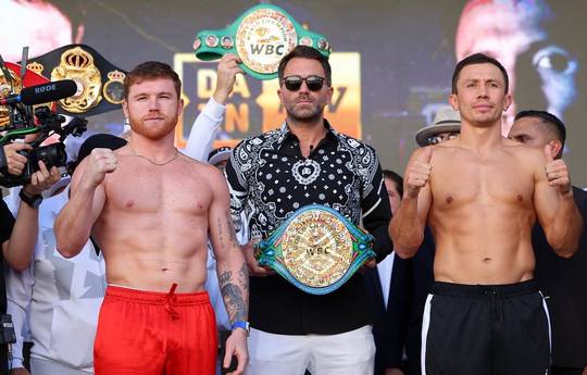 Alvarez and Golovkin weigh in