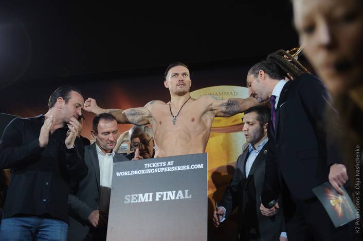 Photos from Usyk vs Briedis weigh-in