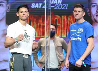 Garcia and Campbell at the final press conference