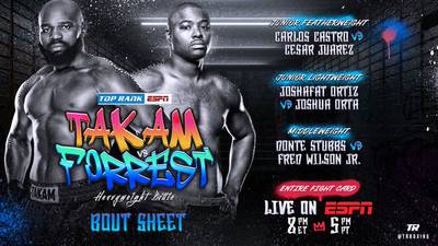 Takam vs Forrest. Where to watch live