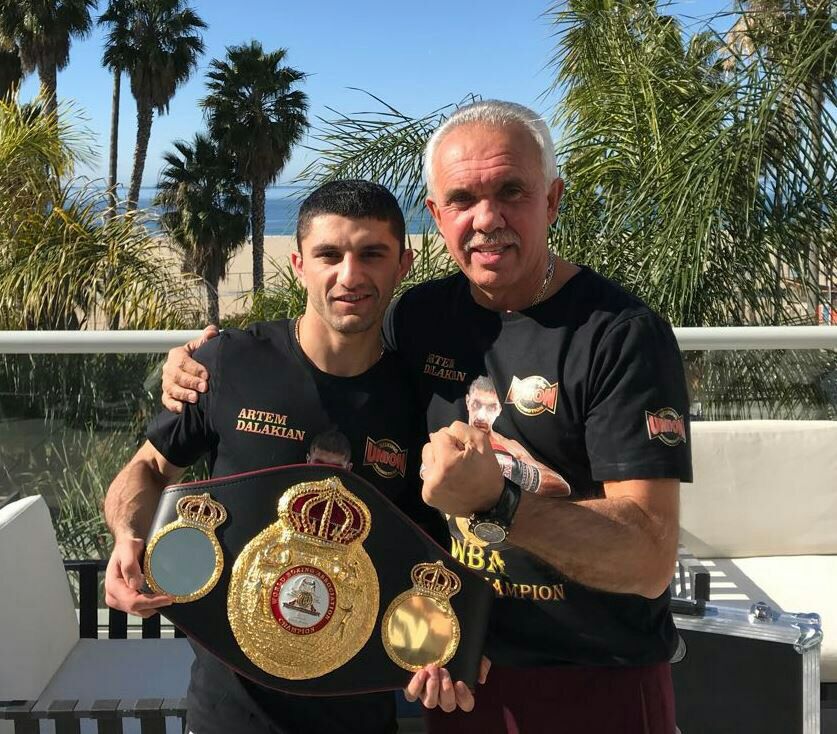 Artem Dalakian with his promoter Yuri Ruban