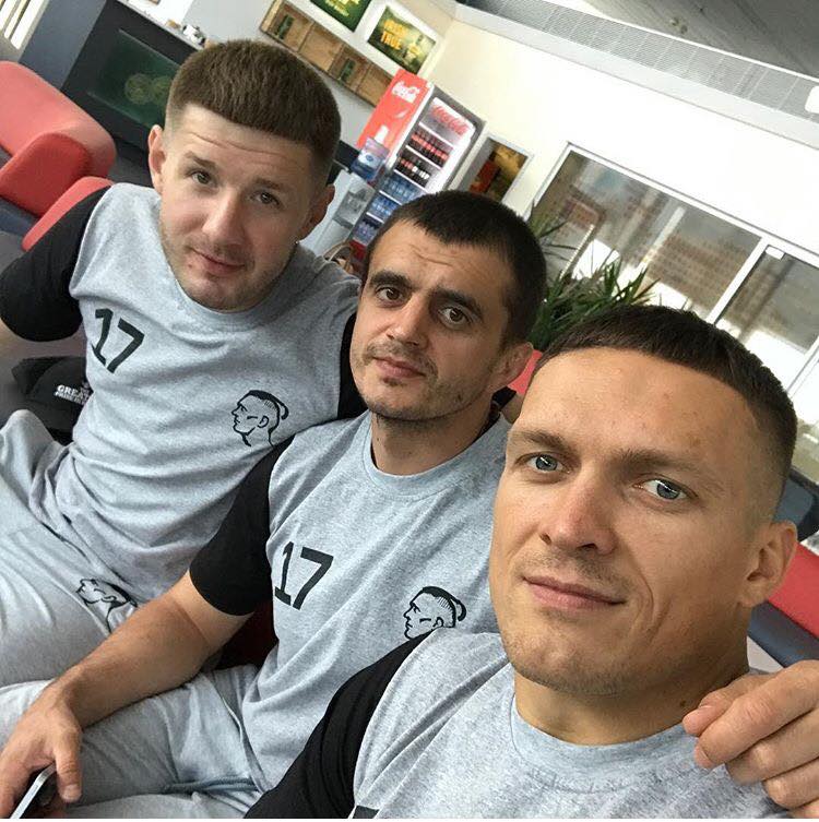 Alexander Usyk with his team