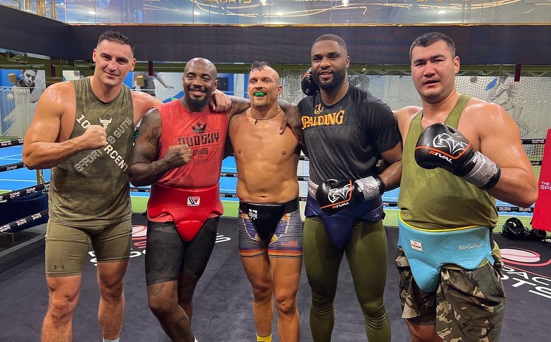 Oleksandr Usyk with his sparring partners